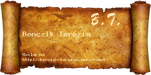 Benczik Terézia névjegykártya